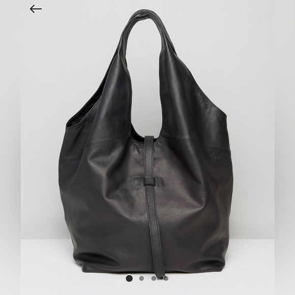 ASOS Brand 100% Leather Slouchy Shoulder Shopping Bag - Picture 5 of 9